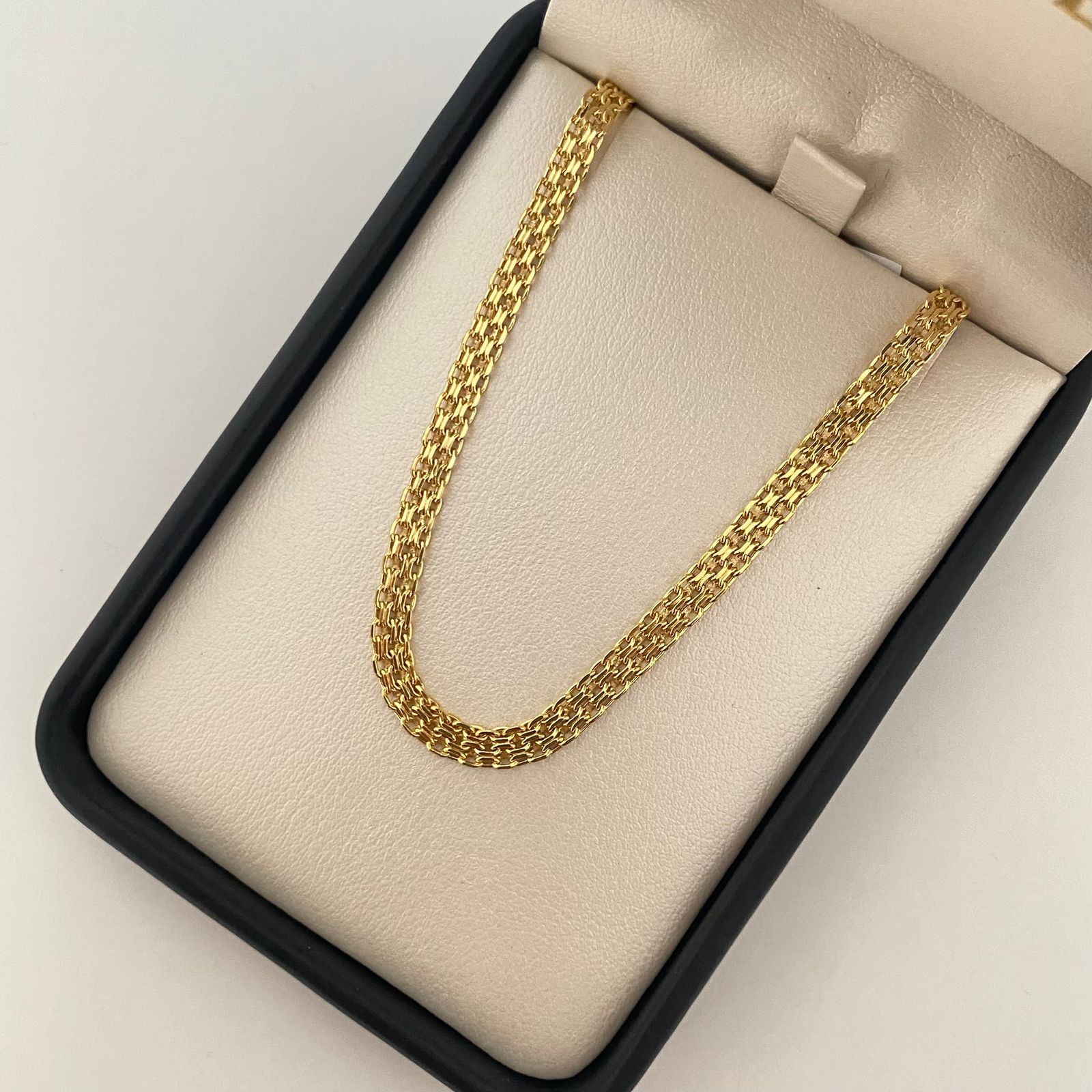 Pulso It chino doble carril Oro amarillo 18k +1 / 3,2 Gr / 4,1 mm / 19,5 Cm